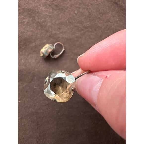 Faceted Drop Earrings With Large  Stones - Picture 3 of 3